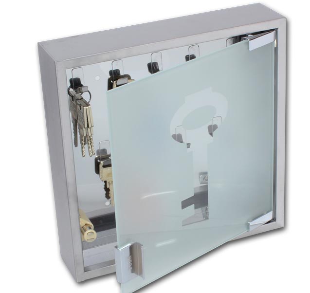 Design Schlüsselkasten Edelstahl Glas Schlüssel 1017