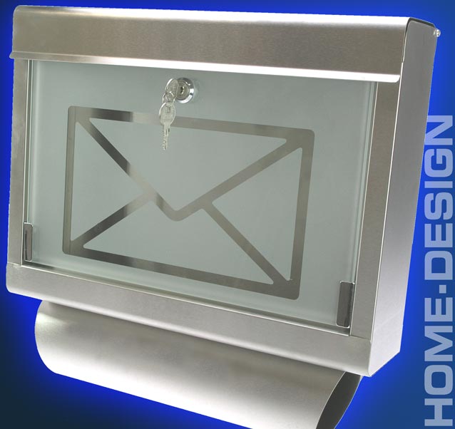 PRO DESIGN Briefkasten EDELSTAHL GLAS Zeitungsfach 1033