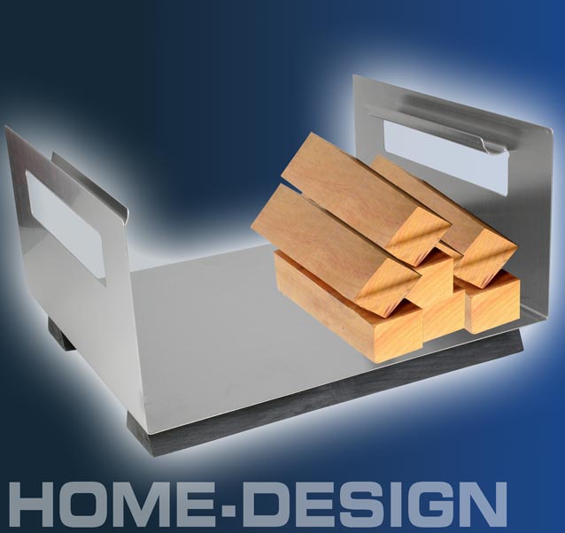 DESIGN Kamin Holztrage Edelstahl Ofen Tragekorb 1064
