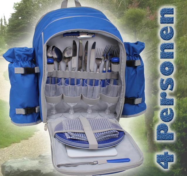 OnTour Picknick Rucksack 4- Personen Isolierfach Bl 3002