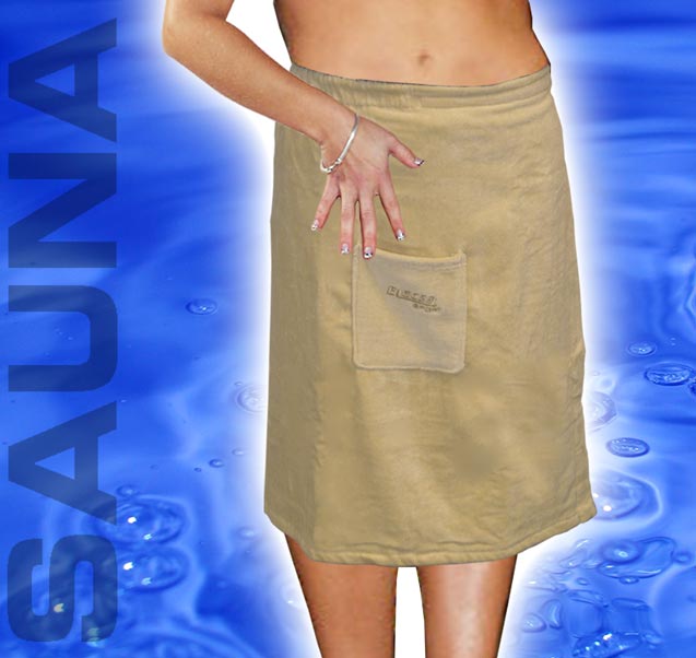 Sauna Kilt beige 100% Baumwolle Größe L Sarong 4281