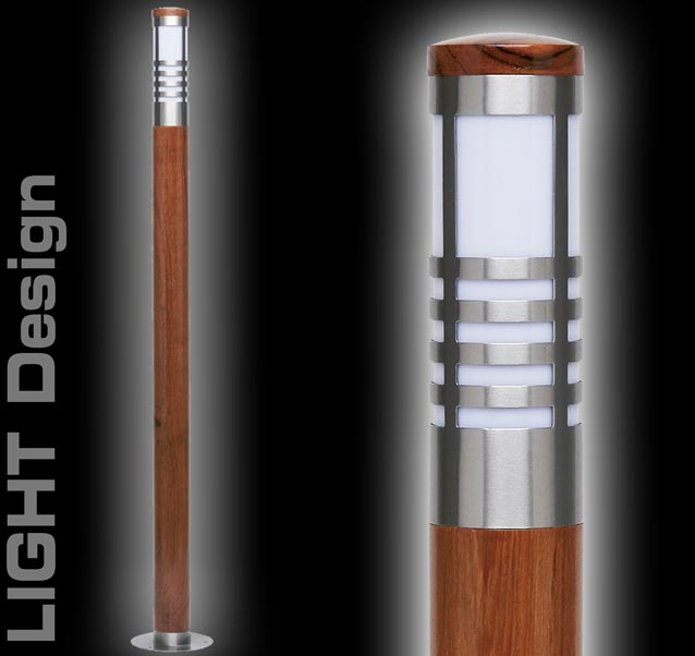 Maxi Garten Lampe Außenleuchte EDELSTAHL/TEAK 42885