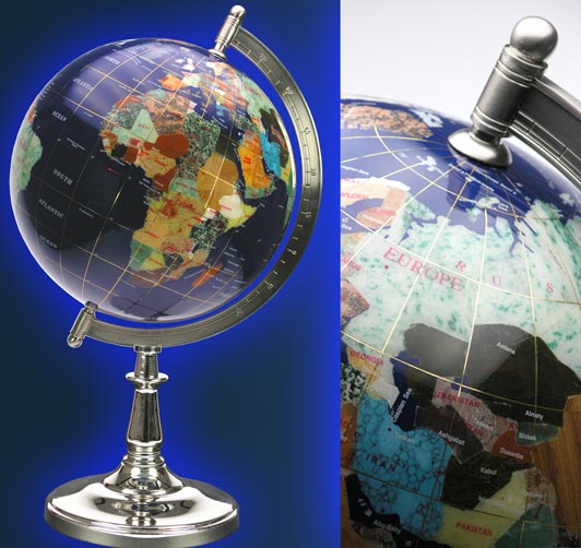 EDELSTEIN Globus Handarbeit Unikat 43cm Globe BL 5250