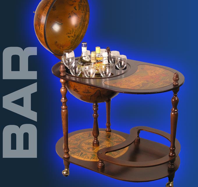 XXL DELUXE PROFI Globus BAR Globusbar 110x81cm Hausbar Minibar Regal 5300