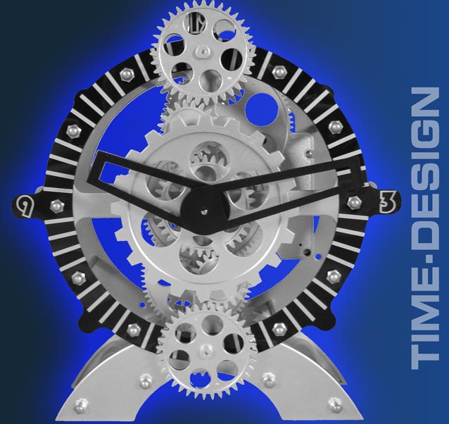 Design GETRIEBE STANDUHR UHR Zimmeruhr 7120