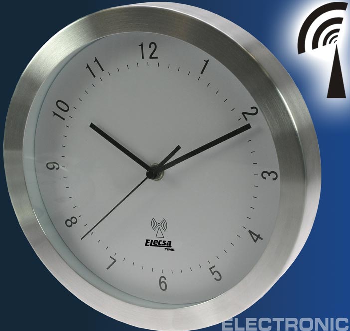 ALUMINIUM Design Funkuhr Wanduhr UHR 7550