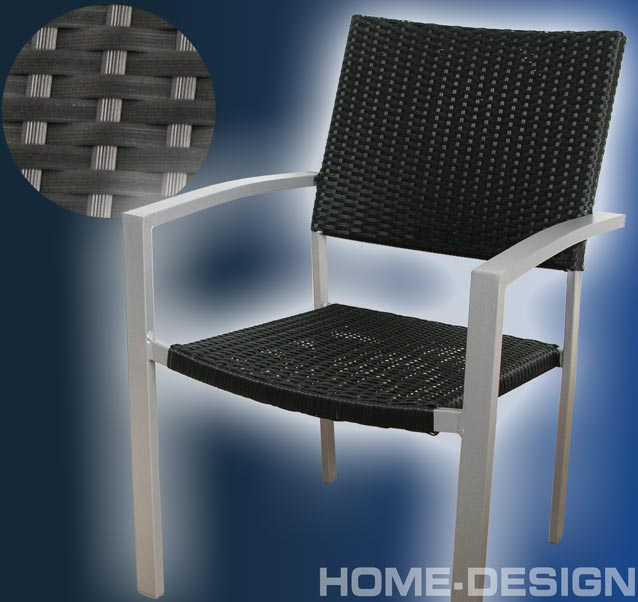 SET 4 Stück Gartenstuhl Poly Rattan Garten Stuhl 8000