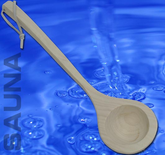 SAUNA Aufguß Kelle mit Lederriemen Saunazubehör 9265