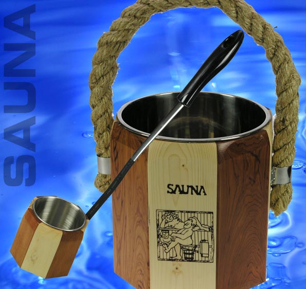 EDELSTAHL Profi SAUNA BAD SET Kübel + Kelle 9270