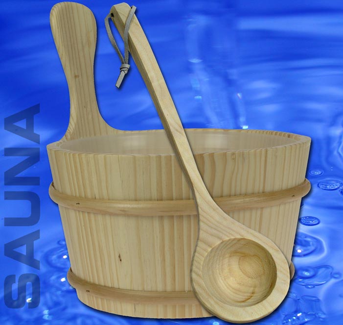 SAUNA BAD SET 3tlg Kübel, Kelle, Kunststoffeinsatz 9992