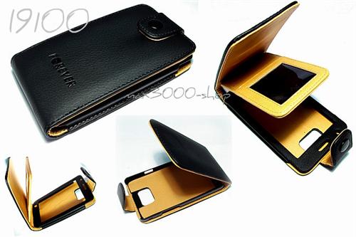 Flipcase Knopfverschluss f�r Samsung GT-I9100 SII schwarz-beige