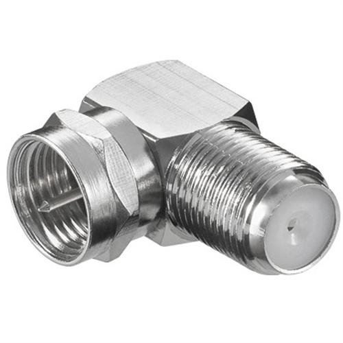 SAT Winkel Adapter: F-Stecker an F-Kupplung, 90°Winkel