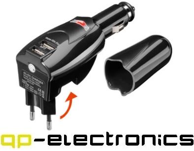 USB Adapter für Zigarettenanzünder und Netzstecker