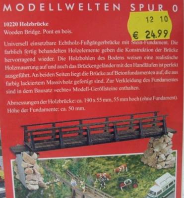 Busch Spur 0 10220 Bausatz Holzbrücke