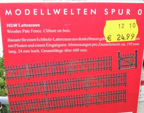 Busch Spur 0 10240 Bausatz Lattenzaun Echtholz
