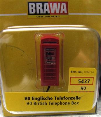 BRAWA H0 5437 Englische Telefonzelle beleuchtet