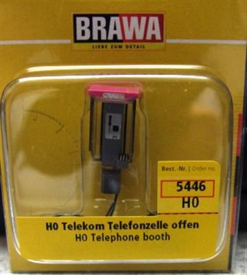 BRAWA H0 5446 Telefonzelle Telekom offen