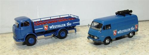 Brekina Westfalen Gas Fahrzeuge MB LP 328 + L 206 1:87