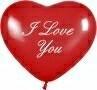 Herzballons 16 Fashion Solid rot mit Aufdruck I Love You