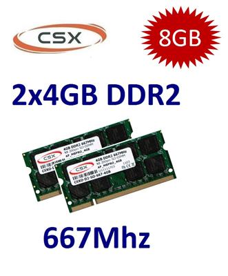 2x 4GB = 8GB Notebook Speicher RAM DDR2 667Mhz SODIMM