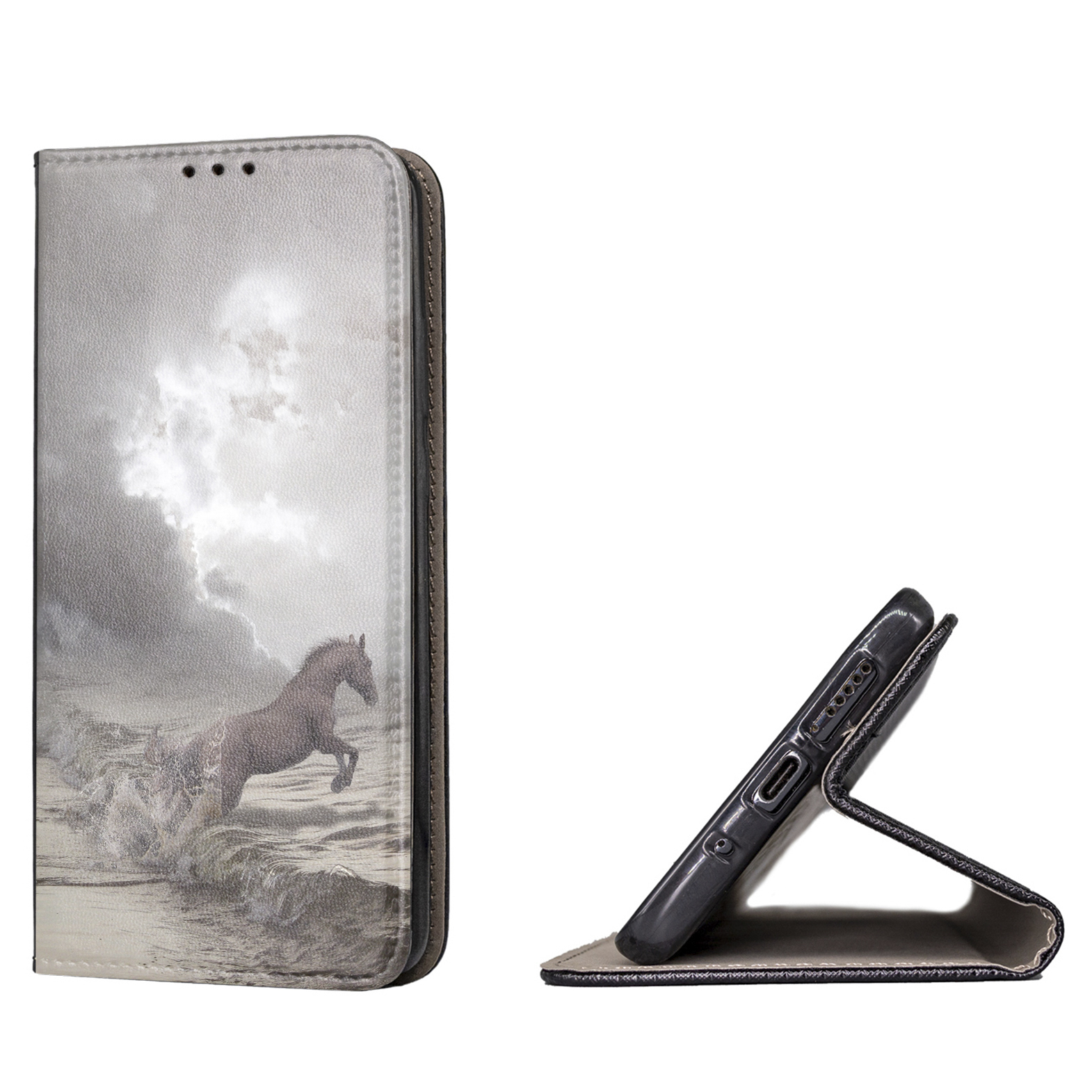 Samsung Galaxy A5 2017 Handy Hülle Schwarz Flip Schutzhülle Wallet Case für Samsung Galaxy A5 2017 Kartenfächer Magnet Flip Wallet Case Marmor Huphant Compatible for Samsung A5 2017 Hülle 