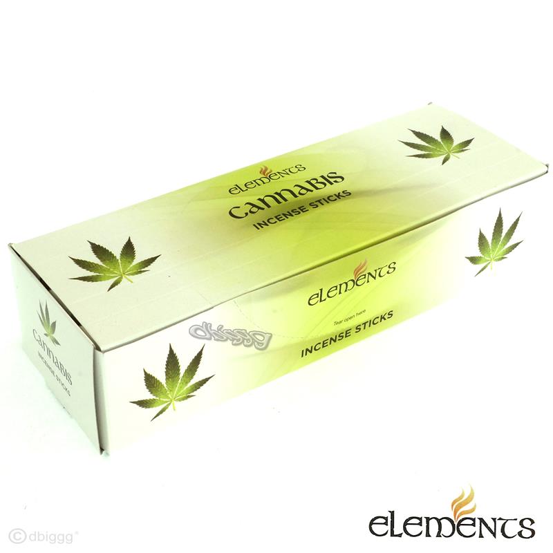 Cannabis von Elements Big Pack 6 x 20 Räucherstäbchen Original Indien Incense