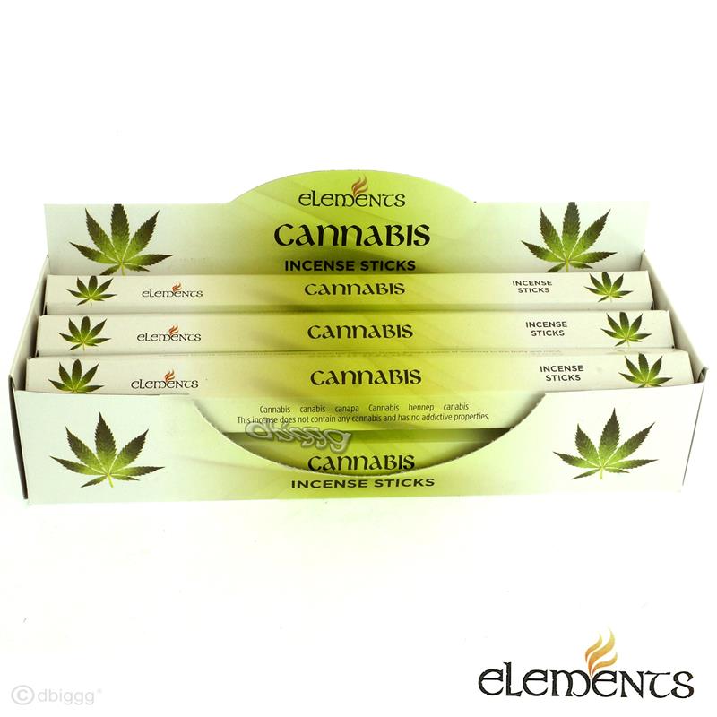 Cannabis von Elements Big Pack 6 x 20 Räucherstäbchen Original Indien Incense