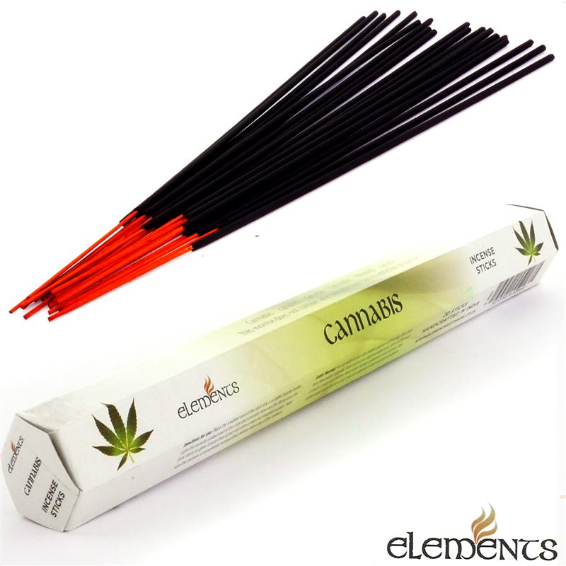 Cannabis von Elements Big Pack 6 x 20 Räucherstäbchen Original Indien Incense