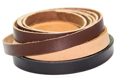 Leder Flachriemen 10mm X 2mm - 5 Meter Vollrindleder Hell Vintage Braun