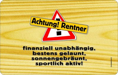 Frühstücksbrettchen ACHTUNG RENTNER Ruhestand Schneidebrett Brettchen