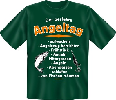 Fun Shirt Angeln, TShirt Sprüche Angler Fisch Angelgott Petri Heil