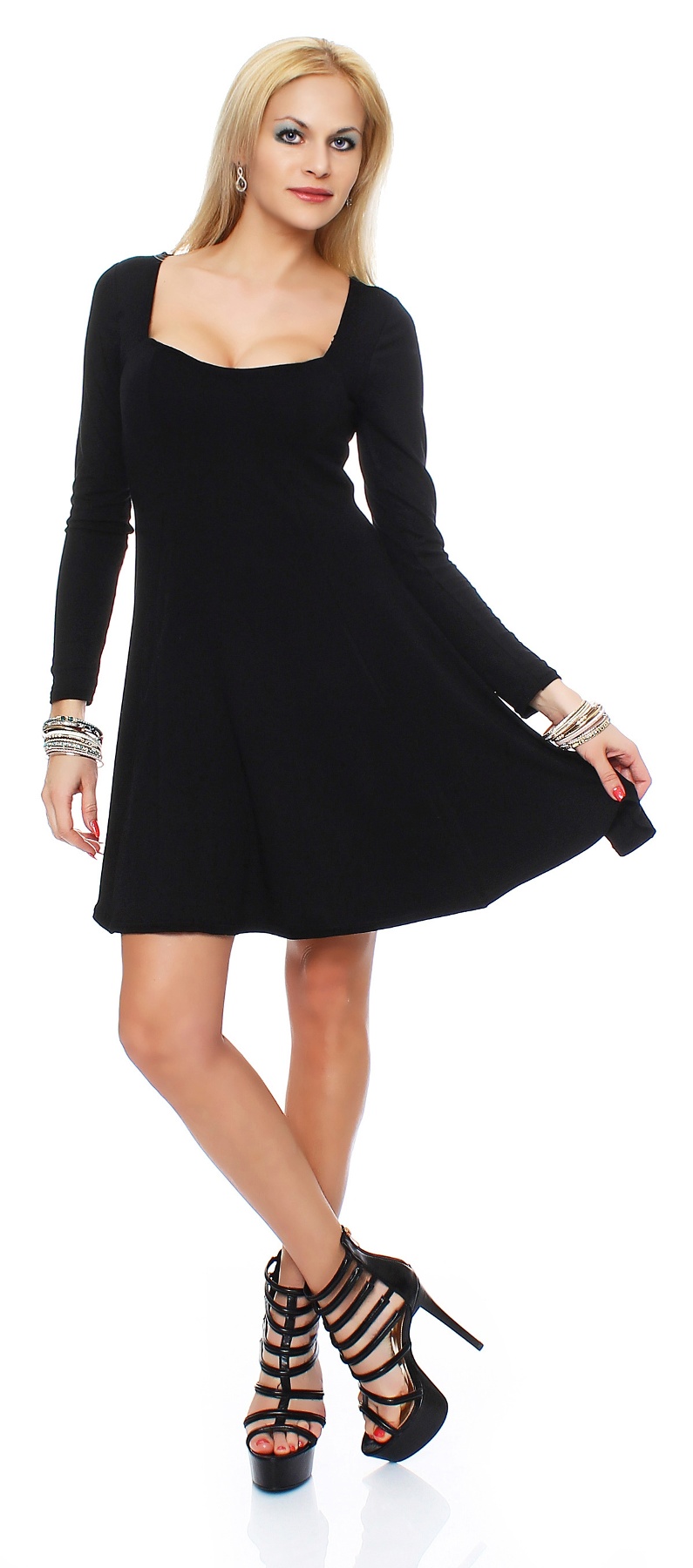 Damen Kleid mit Dekolleté 36 38 40 42 44 - Bild 9 von 12