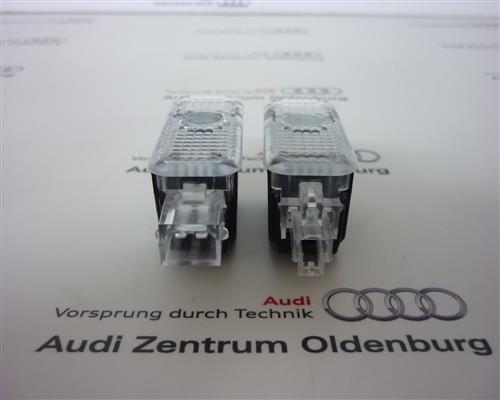 Original Audi LED Einstiegsbeleuchtung Stecker Emblem Projektion Audi Ringe  