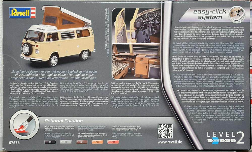 Revell 07676 1967 Volkswagen VW Bulli Typ 2 T 2 Camper 1 24