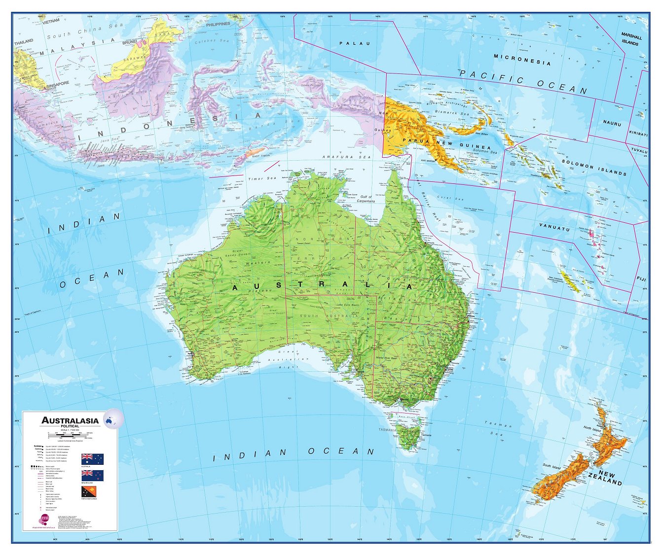 Australien Und Neuseeland Karte