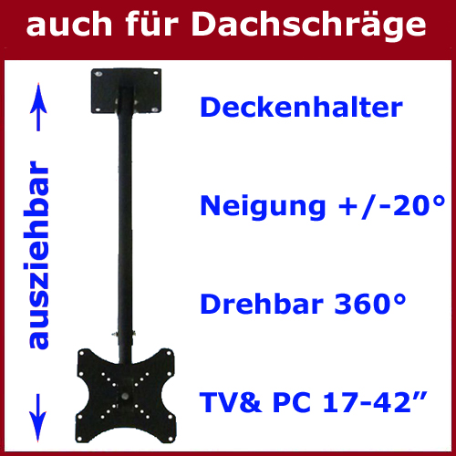 UNIVERSELLE TV AUSZIEHBARE DECKEN HALTERUNG, auch für DACHSCHRÄGE L5pot