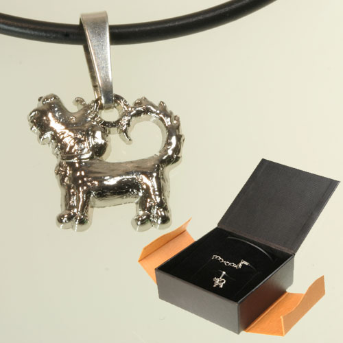 perro negro Kette mit Hund