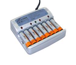 Ladegerät für bis zu 2 - 8 WIEDERAUFLADBARE Akku Batterien AA AAA