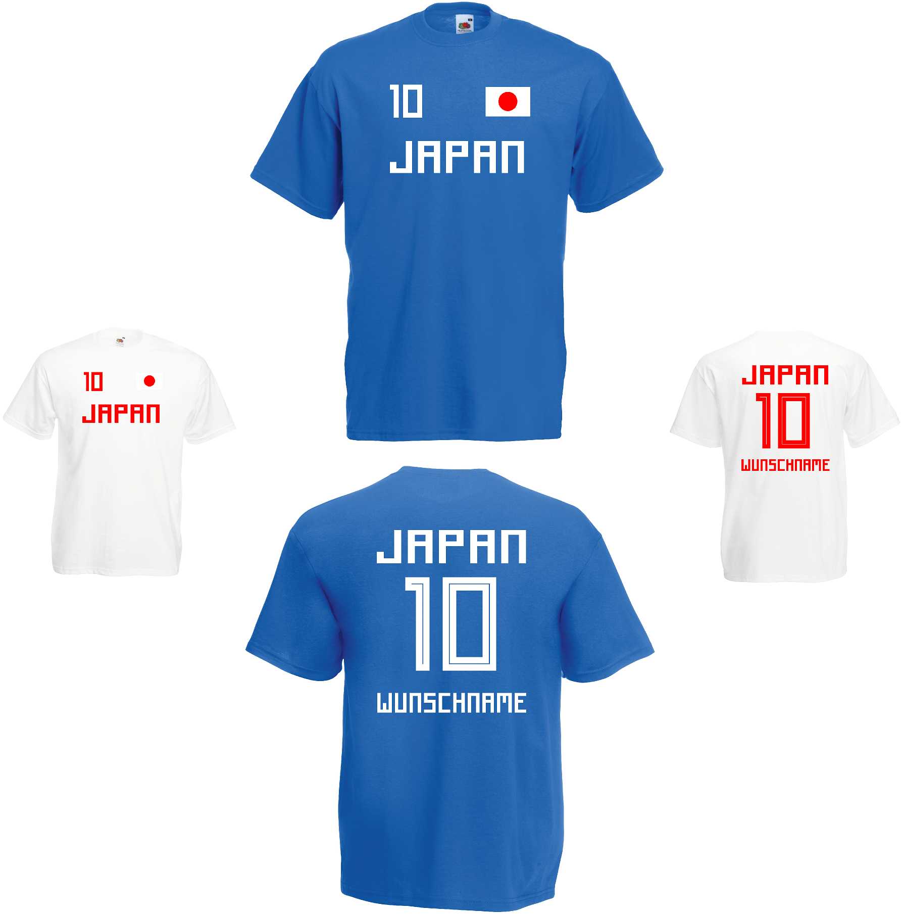 Frankreich France WM 2018 T-Shirt Trikot Look Fußball inkl.Druck Name und Nr