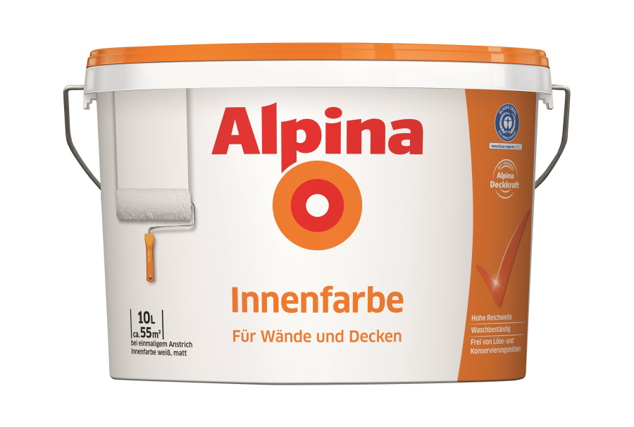 Alpina INNENFARBE, 10 L., weiss, matt, universelle Wandfarbe, NEU