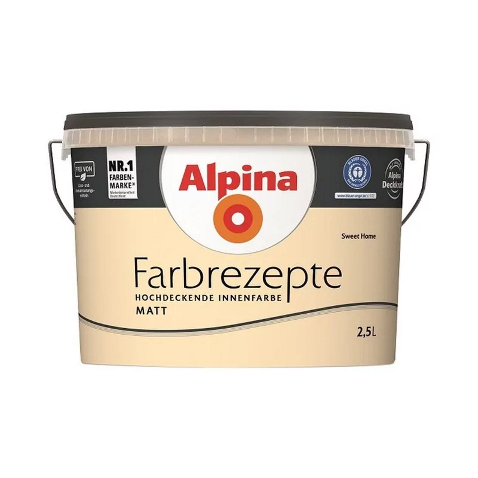 Alpina Farbrezepte 2,5 L. Wandfarbe Sweet Home - Helles Apricot Matt