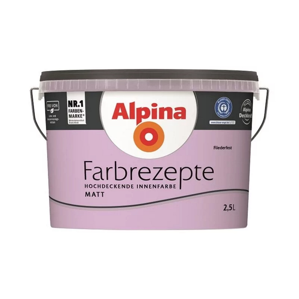 Alpina Farbrezepte 2,5 L. Wandfarbe Fliederfest - Dezentes Flieder Matt