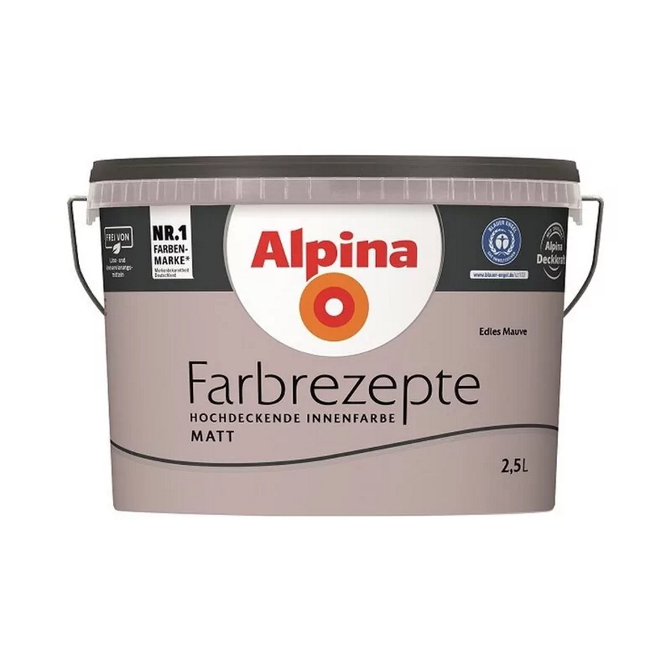 Alpina Farbrezepte 2,5 L. Wandfarbe Edles Mauve - Zartes Lila Matt