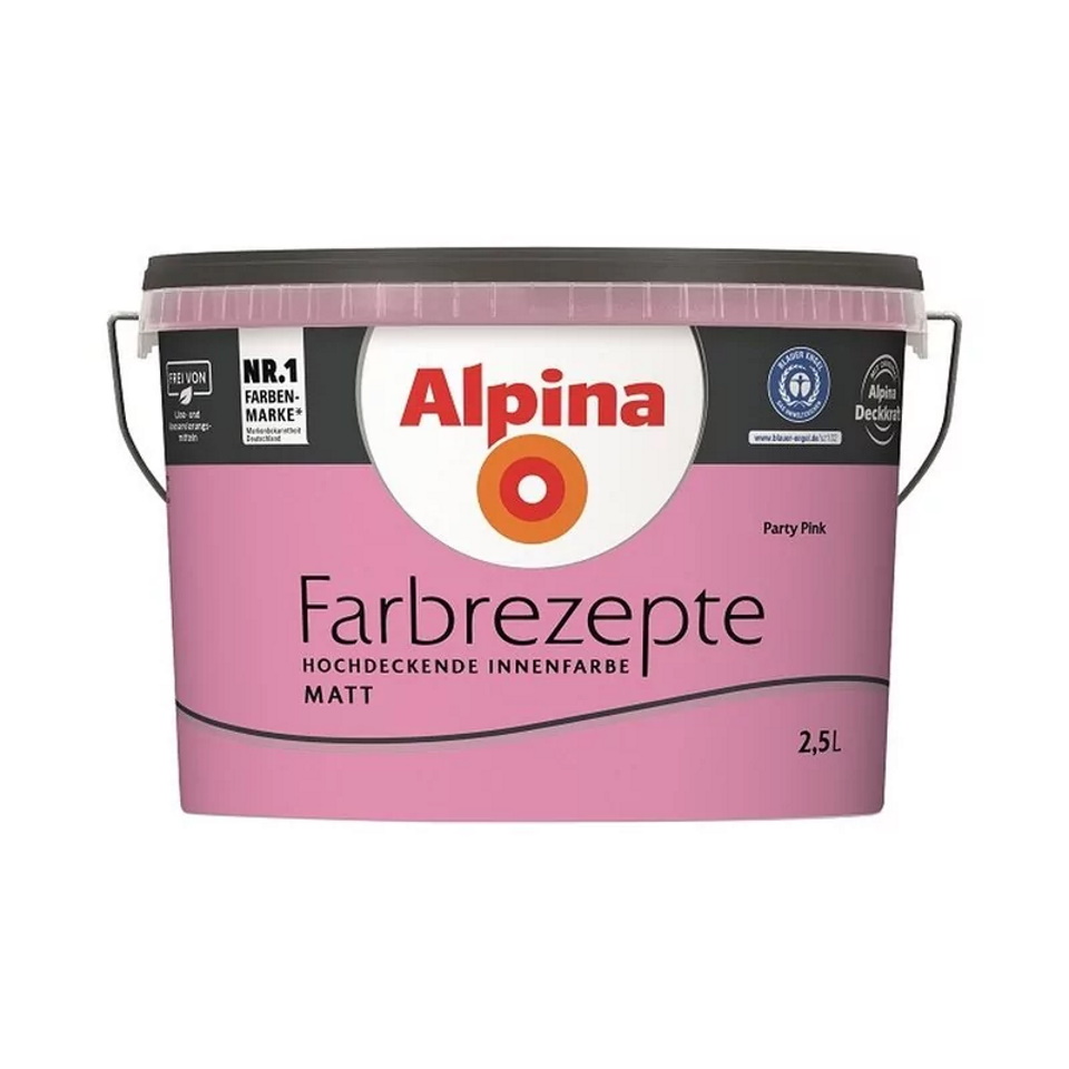 Alpina Farbrezepte 2,5 L. Wandfarbe Party Pink - Kräftiges Pink Matt