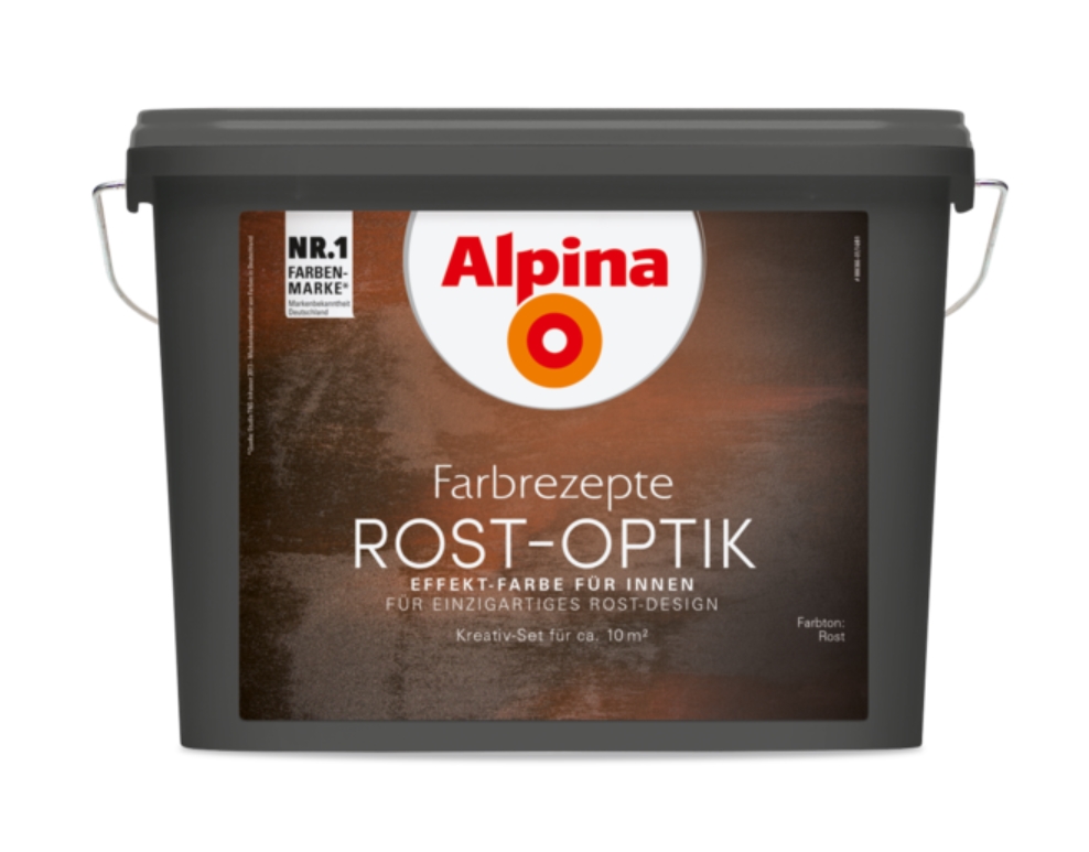 Alpina Farbrezepte Rostoptik bis 10m² Set Rost Optik Effektfarbe Rostfarbe