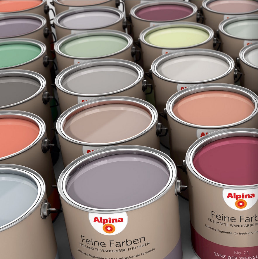 Alpina 2,5 L Feine Farben, Edelmatte Wandfarbe für Innen, hoch ergiebig Farbwahl