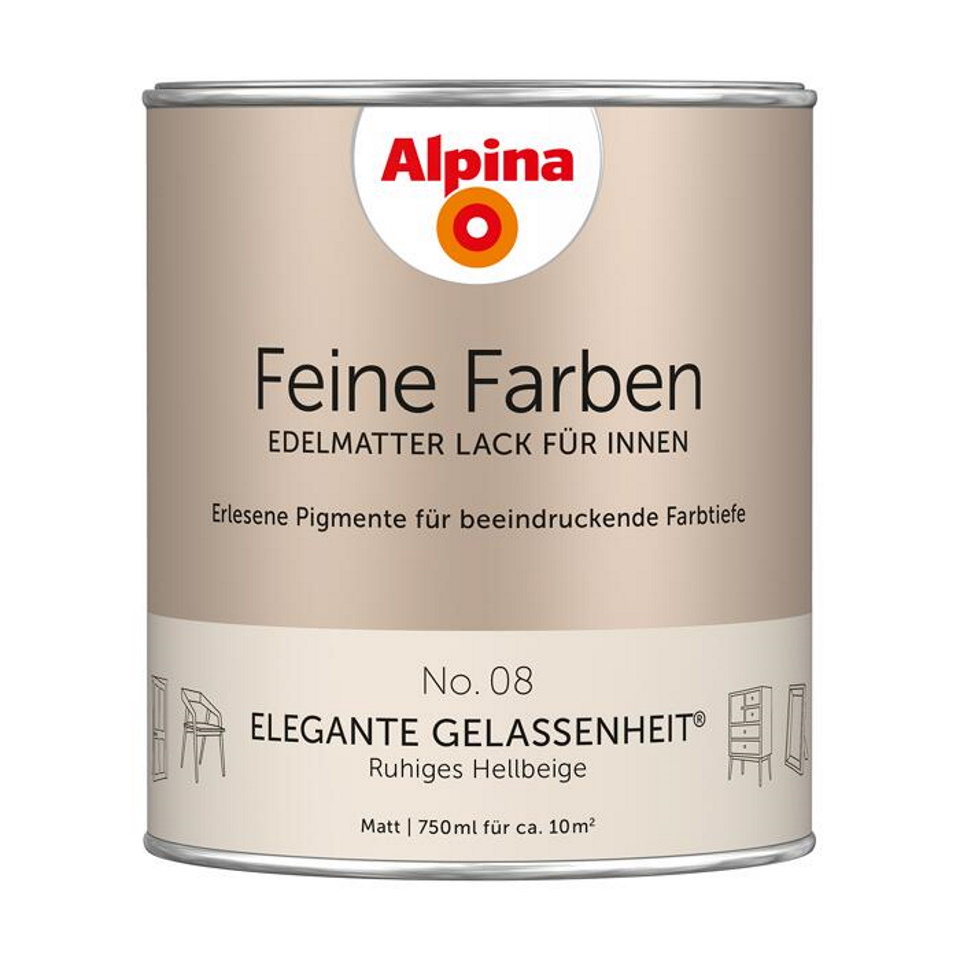 Alpina Feine Farben edelmatter Lack für Innen #08 Elegante Gelassenheit 750ml