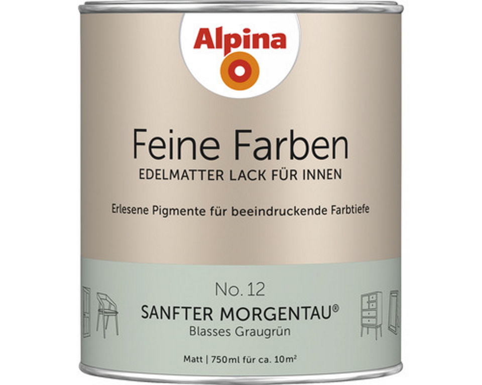 Alpina Feine Farben edelmatter Lack für Innen #12 Sanfter Morgentau 750ml