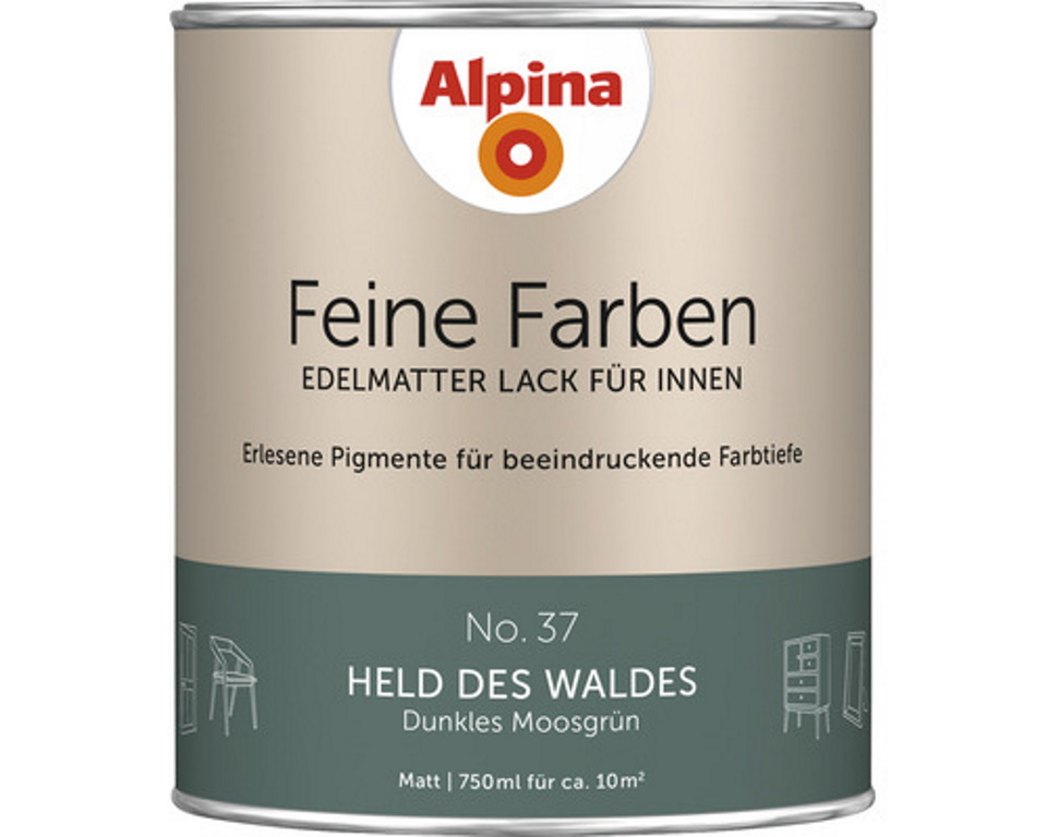 Alpina Feine Farben edelmatter Lack für Innen #37 Held des Waldes 750ml
