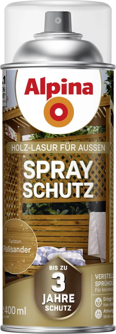 Alpina Sprayschutz Holzlasur Palisander 400 ml seidenmatt